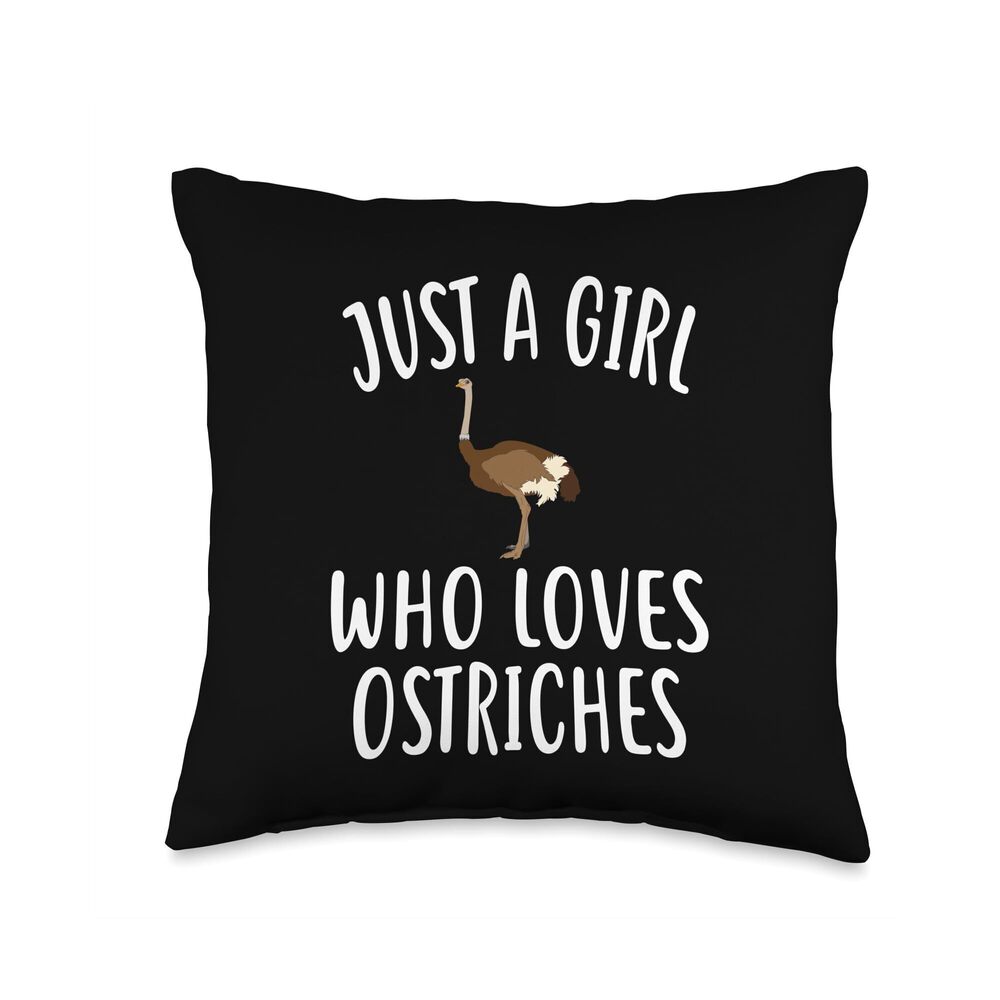 1248 Just A Girl who loves OSTRICHES Shirt Funny OSTRICH Throw Pillow